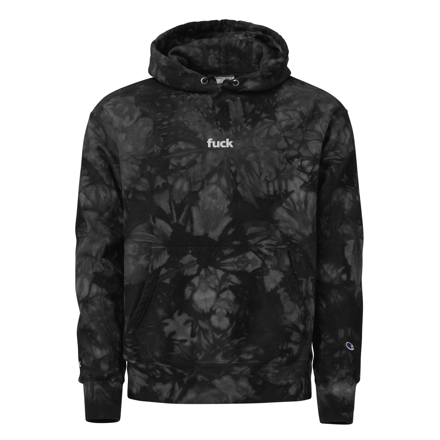 fuck embroidered tie dye hoodie